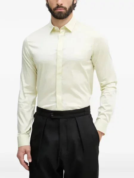 Lung cămașă Armani Exchange cu broderie galben