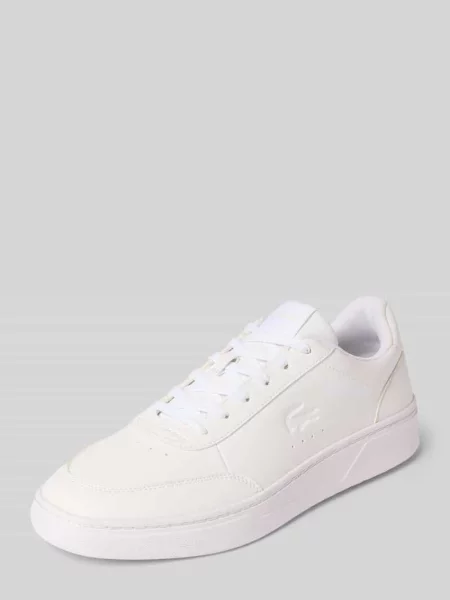 Sneakersy z wytłaczanym logo Lacoste białe