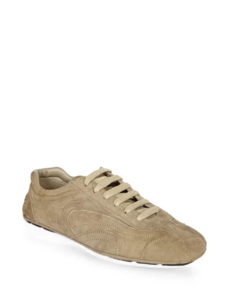 Sneakerși Prada din piele de căprioară cu autograf