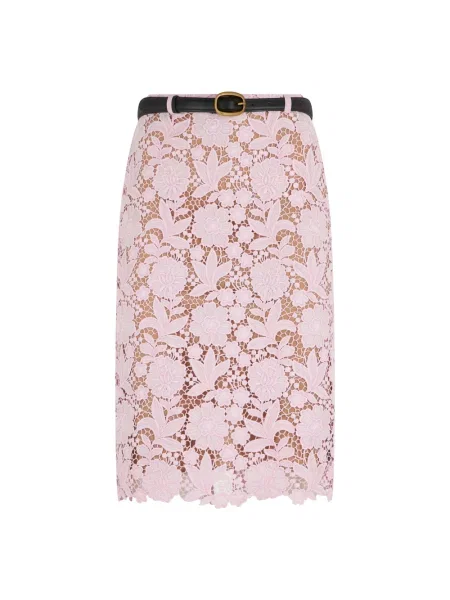 Spódnica midi Self-portrait różowa