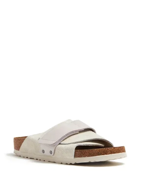 Sandale Birkenstock din piele de căprioară alb