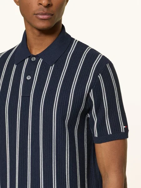 Tommy Hilfiger Pletené Polo Tričko tmavě modrá bílá