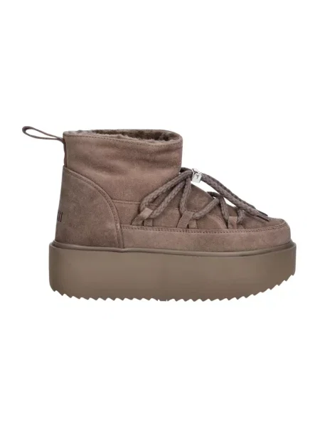 Inuikii śniegowce zamszowe Classic Low Platform brązowy