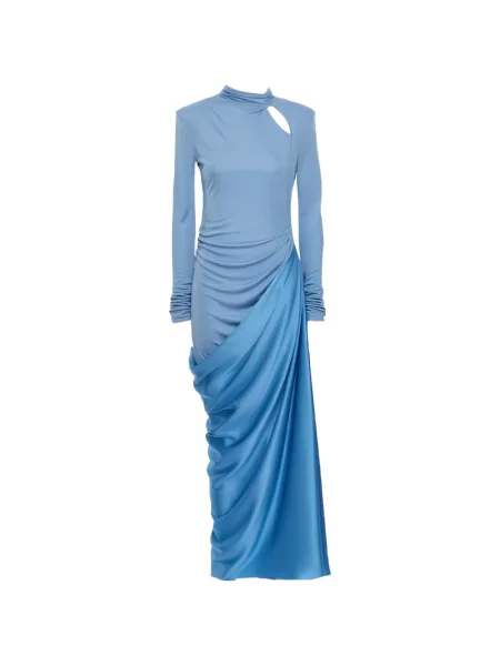Rochie maxi Valentino Garavani drapată albastru