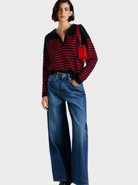 Поло Pepe Jeans в полоску синее