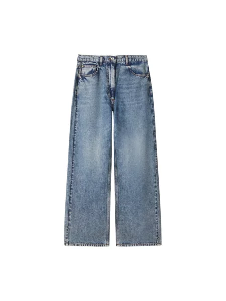 Szerokie jeansy Patrizia Pepe niebieskie
