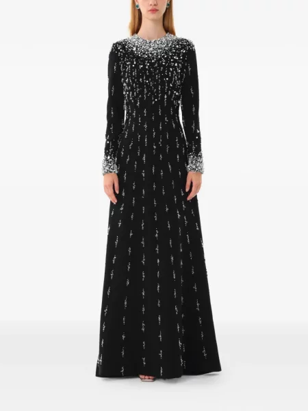 Lung rochie maxi Dina Melwani negru