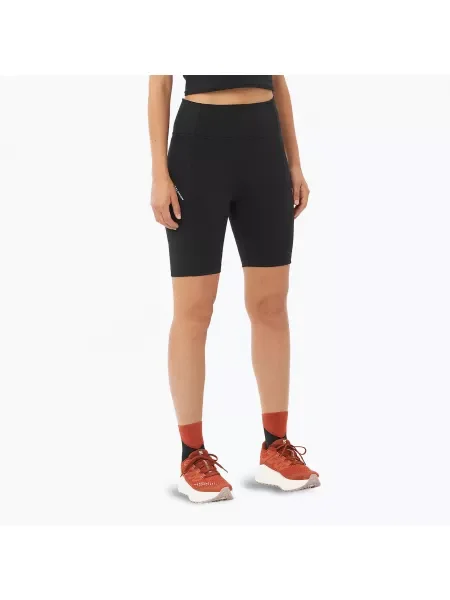 Pantaloni scurți de alergare pentru femei Salomon Shakeout Bliss 8" deep black negru