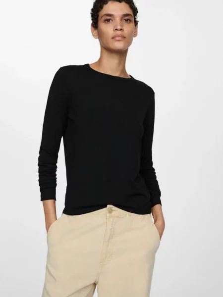 Лонгслів MANGO чорний