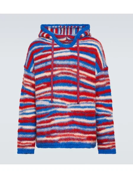 Плетен суичър с качулка Erl с градиентным принтом