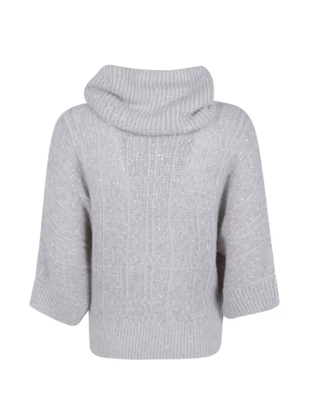 Pulover D.exterior cu paiete gri