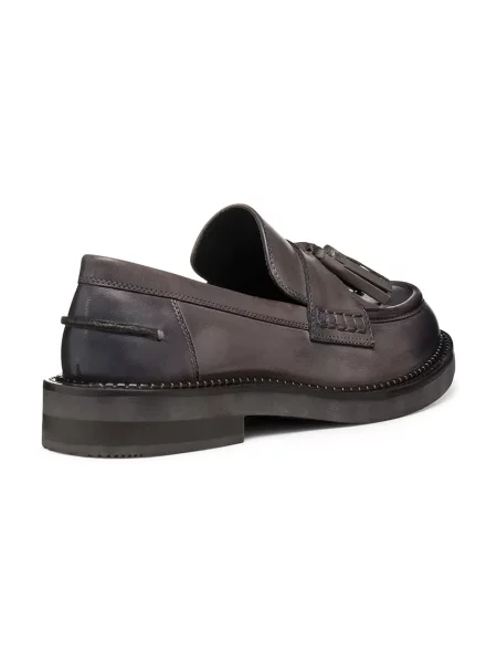 Mocasini Geox din piele cu toc plat maro