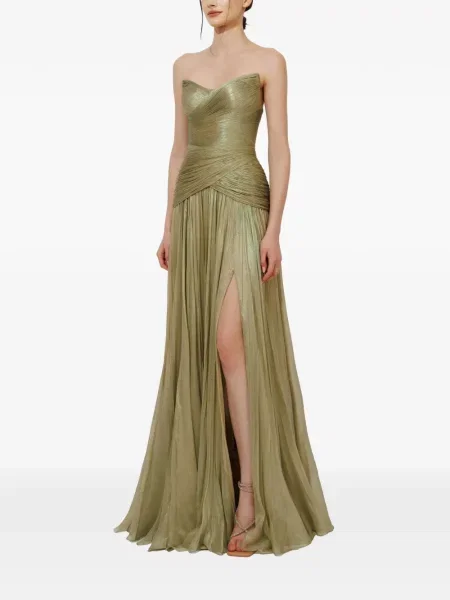 Rochie maxi Iris Serban cu volane verde