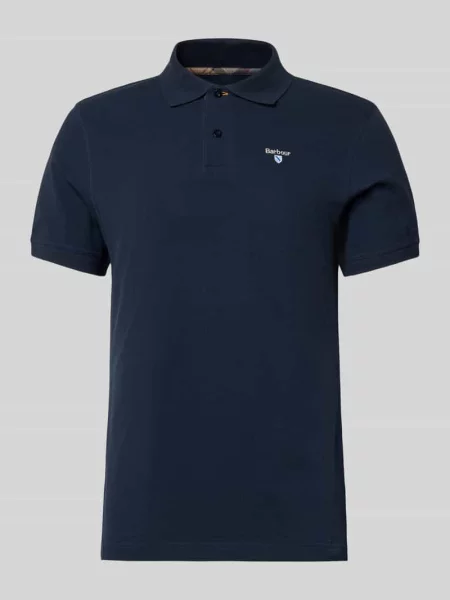 Barbour Koszulka Polo Z Piki blau granatowa