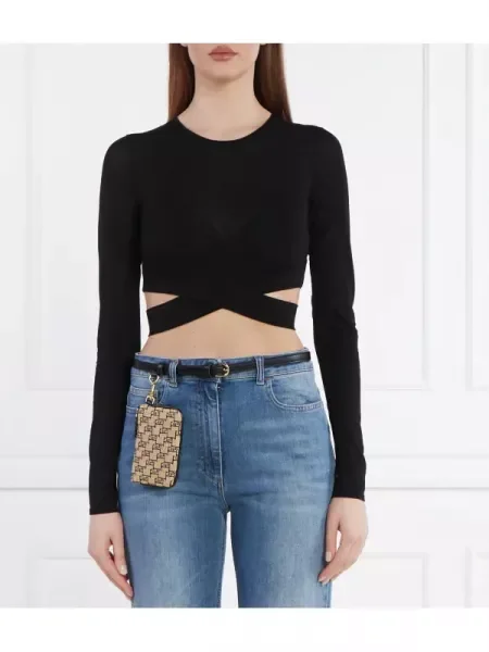 Elisabetta Franchi Pulover | Cropped Fit negru