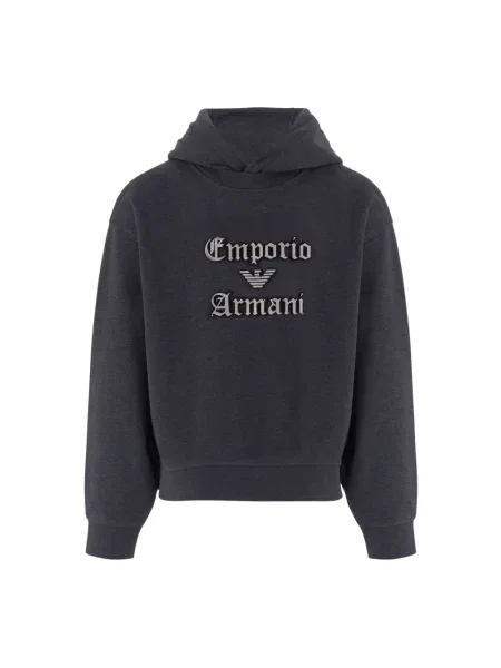 Haftowana bluza Emporio Armani z dżerseju szara