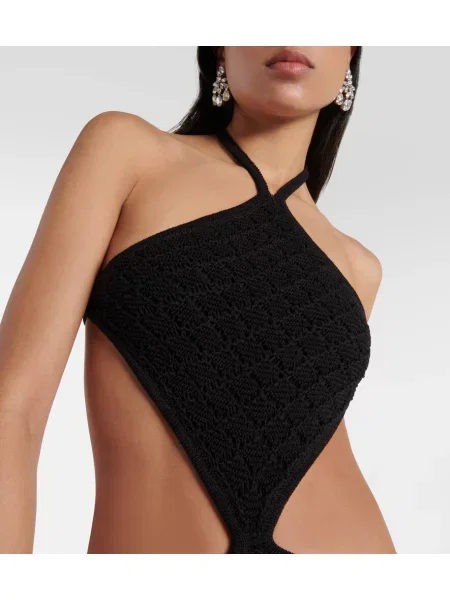 Rochie maxi Bananhot cu gât halter de costum negru