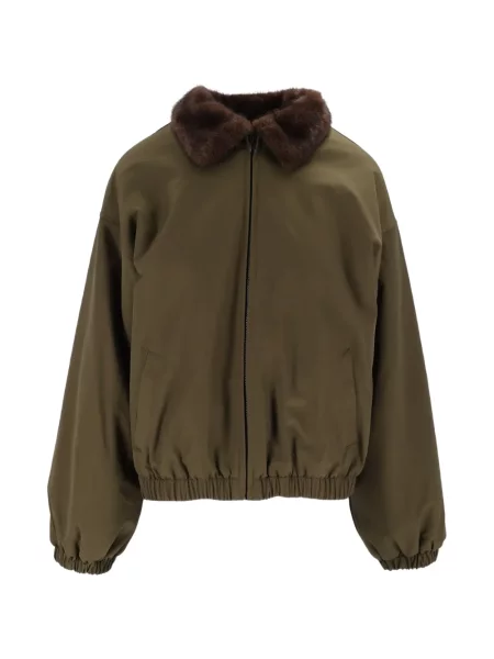 Gulerat geacă bomber Eleh cu blană verde