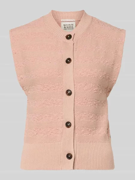 Kamizelka z dzianiny z okrągłym dekoltem Scotch & Soda różowa