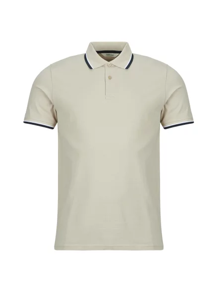Polo majica Selected s kratkimi rokavi bež