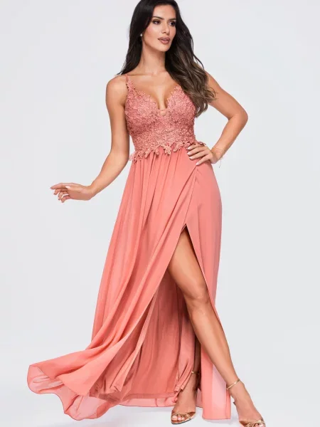 Rochie maxi Edoti roz