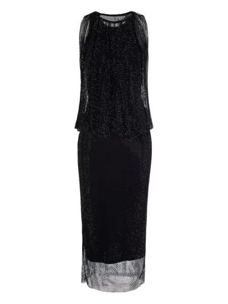 Rochie midi Sportmax plasă până la genunchi de costum negru