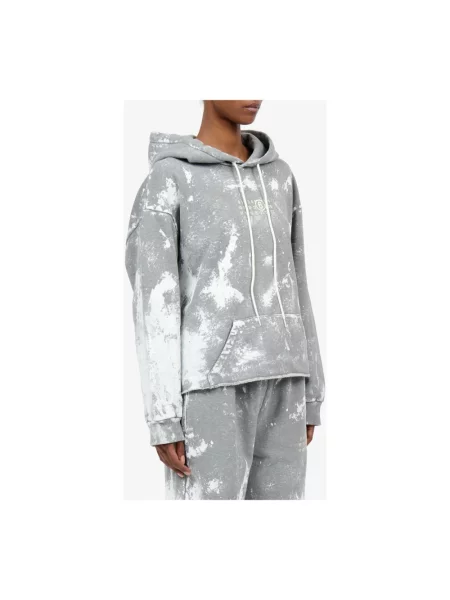Bluza z kapturem Mm6 Maison Margiela z kapturem szara