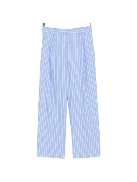 Pantaloni Karl Lagerfeld cu dungi plisate albastru