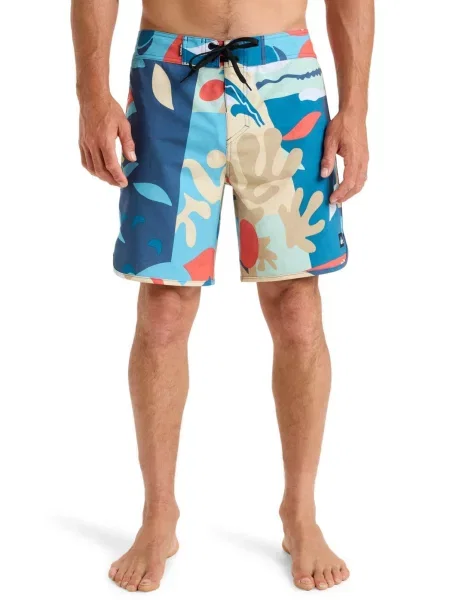 Spodenki boardshort dla Mężczyzn SURFSILK SCALLOP Brązowy niebieskie