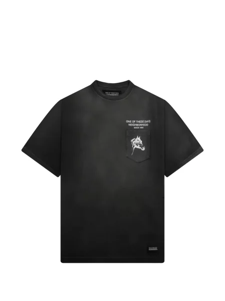 Tricou Neighborhood cu imagine cu decolteu rotund negru