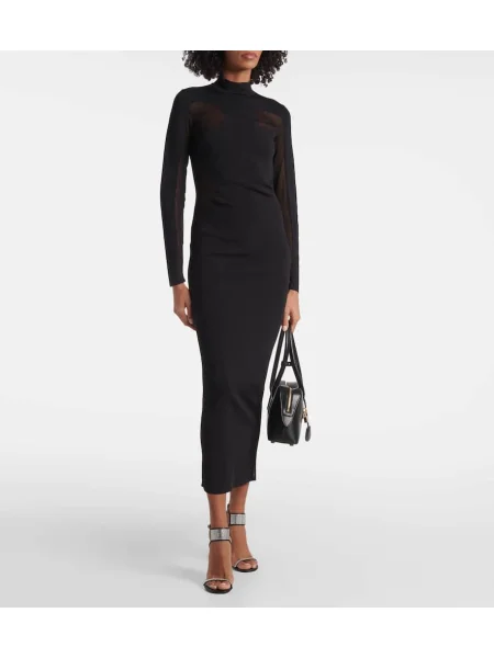 Rochie maxi Stella Mccartney tricotate de costum negru