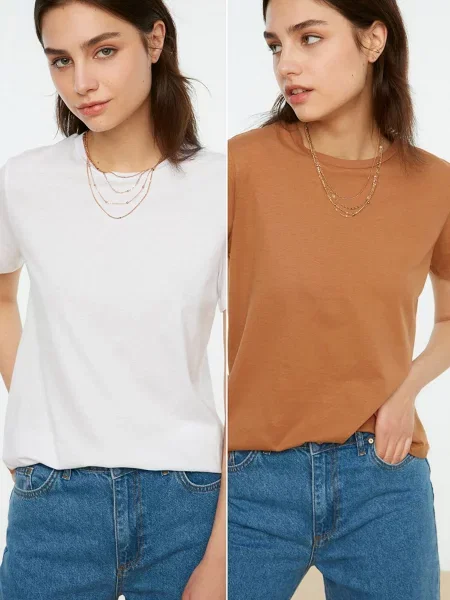 Trendyol Набір футболок Молочний