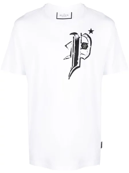 Tricou Philipp Plein cu imagine alb