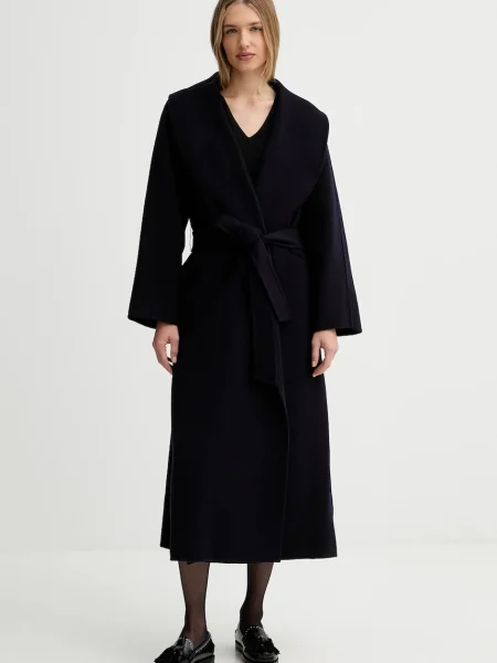 Liviana Conti palton de lână bleumarin