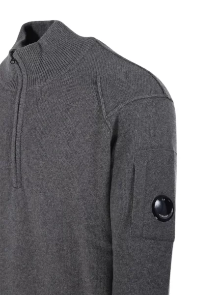 Patentni zatvarač na pola džemper C.p. Company siva