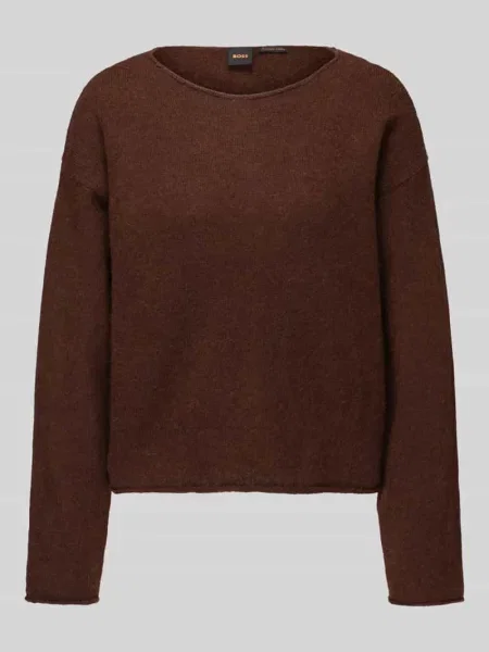 Sweter z dzianiny o kroju regular fit z mieszanki wełny z alpaki z dodatkiem wełny model C_Follettino' Boss Orange