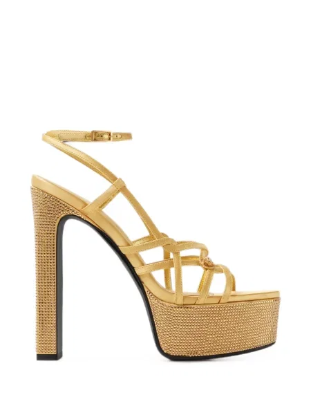Sandale Versace din satin cu platformă
