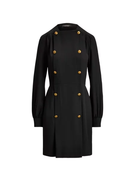 Rochie mini Lauren Ralph Lauren cu două rânduri de nasturi negru