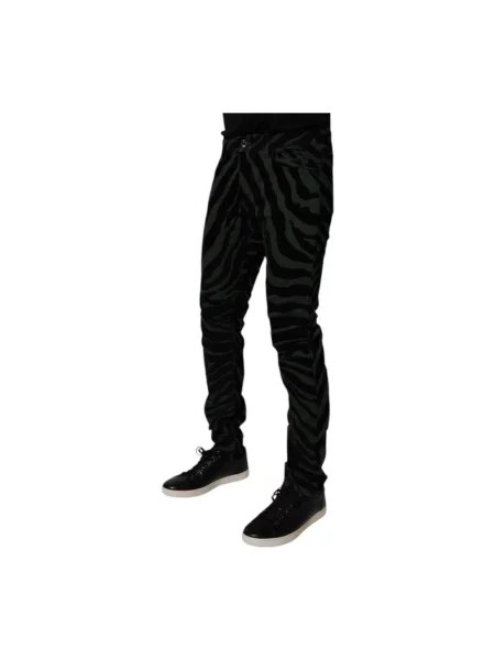 Skinny spodnie Dolce And Gabbana z logo czarne