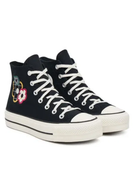 Plátenky Converse Chuck Taylor All Star Lift Platform Floral Patchwork čierna