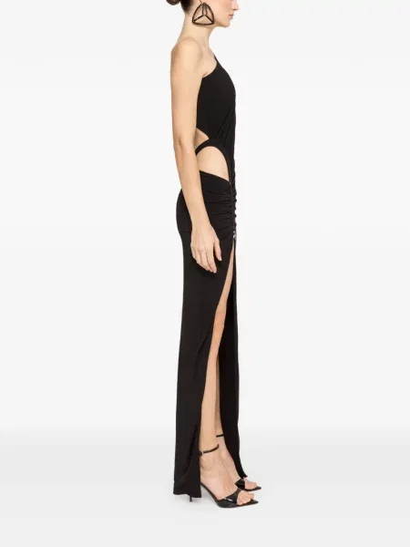 Rochie maxi Nissa cu spatele deschis de costum negru