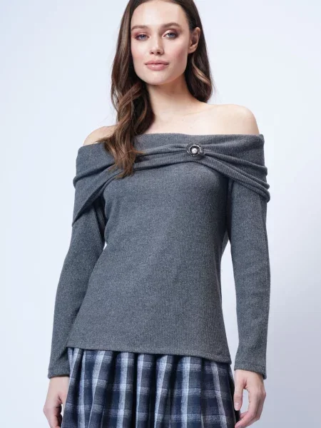 Trend Alaçatı Stili Tricou gri