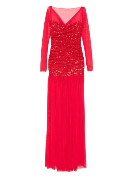 Rochie maxi Atu Body Couture cu paiete plasă de costum roșu