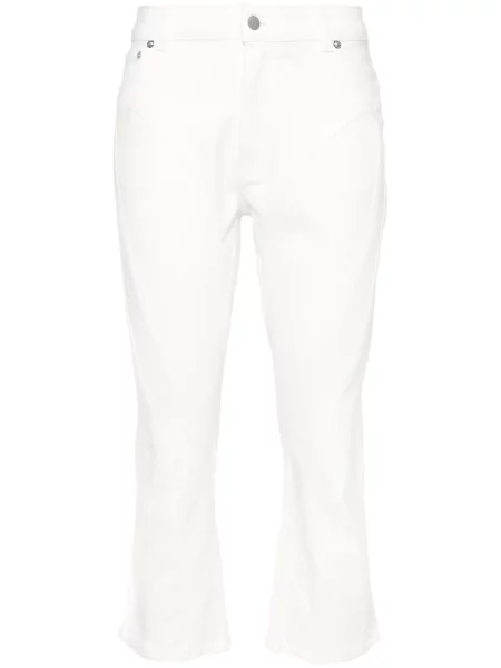 Cropp blugi Mugler cu talie înaltă alb