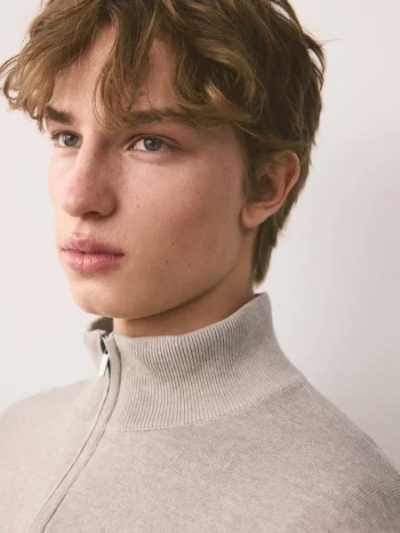 Sweter z półgolfem na piaskowy Teen XS MANGO TEEN