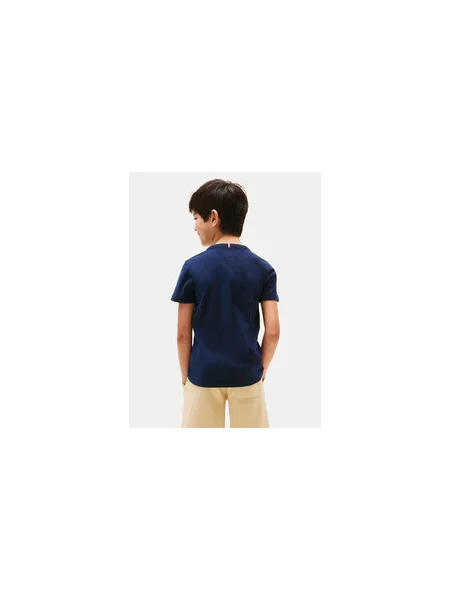 Tommy Hilfiger Póló Curved Graphic Sötétkék Regular Fit fehér
