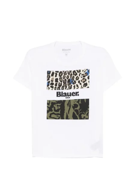 Tricou Blauer cu imagine cu model leopard alb