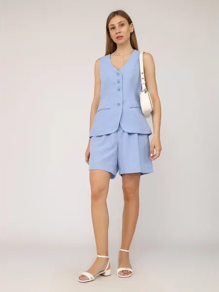 Лляні Шорти YUKI блакитний