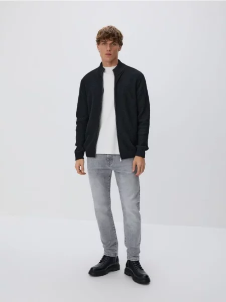 Reserved Джинси slim із вареним ефектом світло-сірий сірі