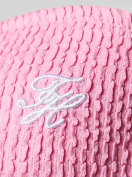 Góra od bikini w fasonie bandażowym z wyhaftowanym logo Tommy Hilfiger różowe